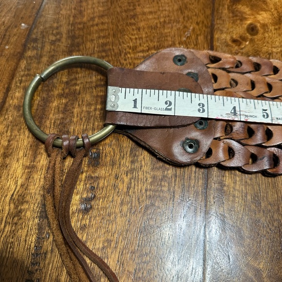 Womens Vintage Boho Brown Leather Braided Belt - Picture 10 of 15